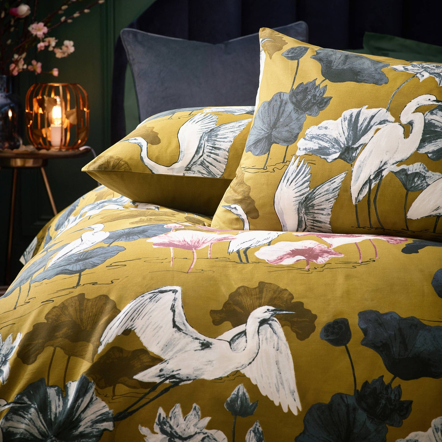 „Kushiro“ Bettwäsche – Japanisches Design mit Kranich 135x200 Baumwollsatin