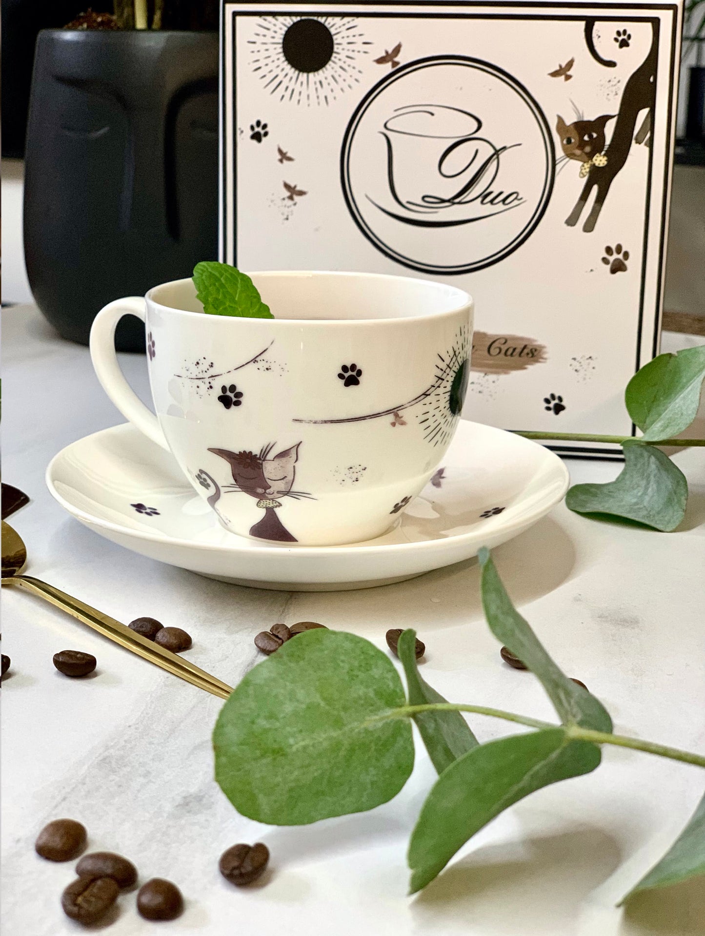 Duo Tasse Katzen mit Untertasse 250 ml