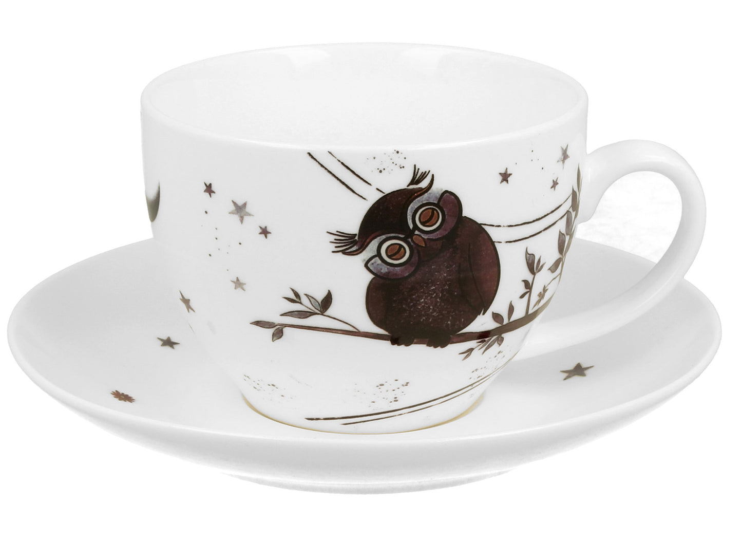 Duo Tasse Eulen Tasse mit Untertasse 250 ml