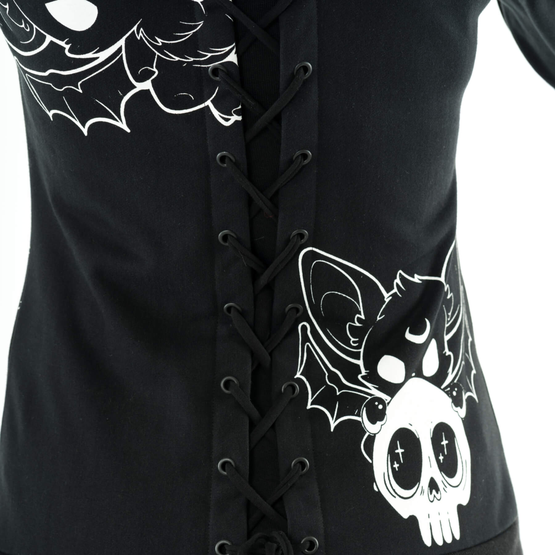 Game Over Hood – Detailansicht Game Over Print vorne