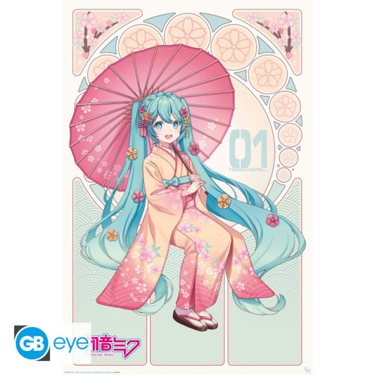 Poster 91,5 x 61 cm Hatsune Miku - Miku Sakura Kimono