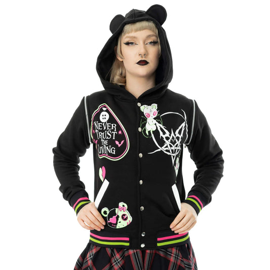 Hex Bear Varsity Jacket – Schulterreißverschluss Detail