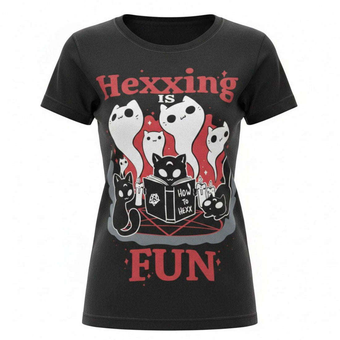 Hexxing Is Fun T-Shirt – Ghost Mannequin Frontansicht