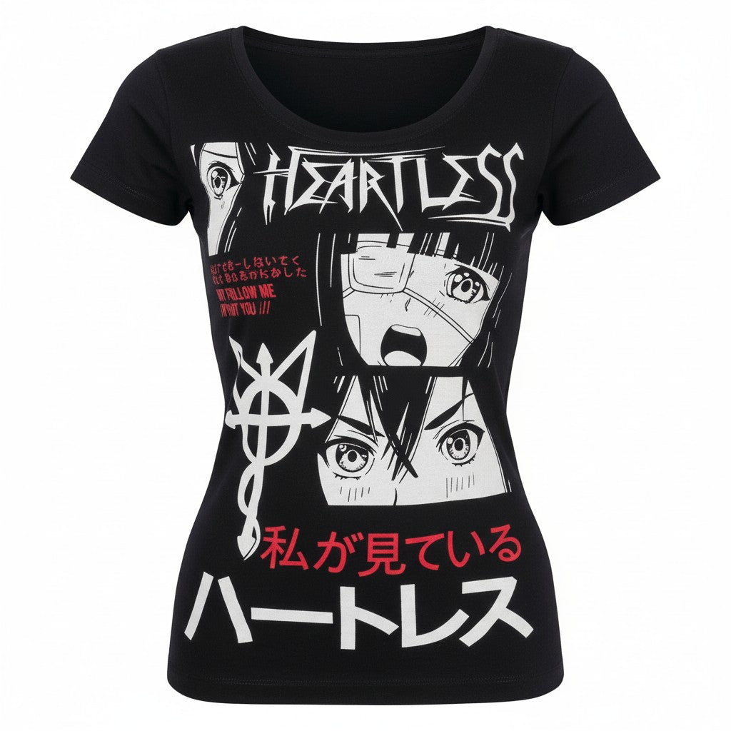 Anime T-Shirt schwarz-rot I'm Lost T-Shirt – Heartless