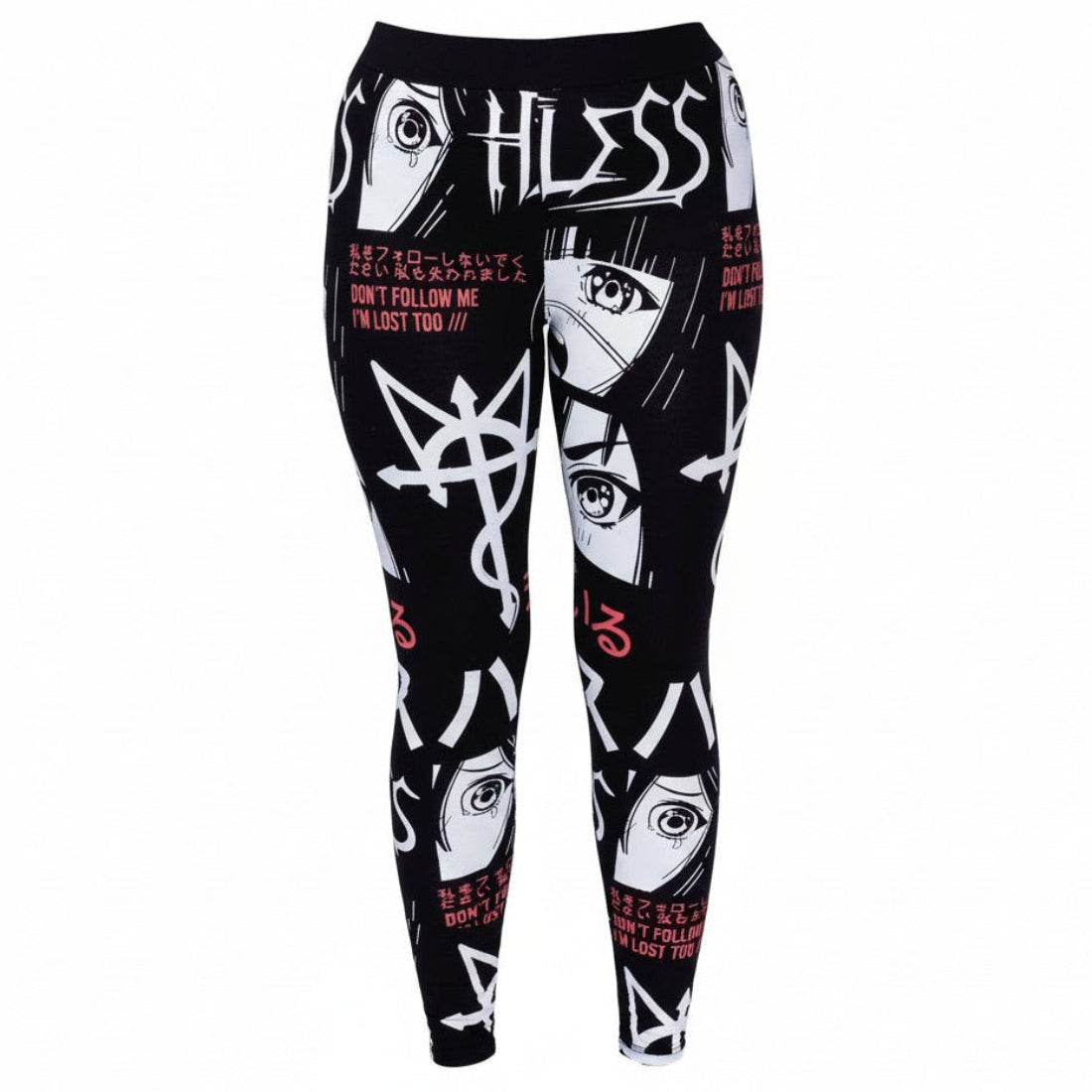 Gothic Anime Leggings I'm Lost – Heartless schwarz-rot