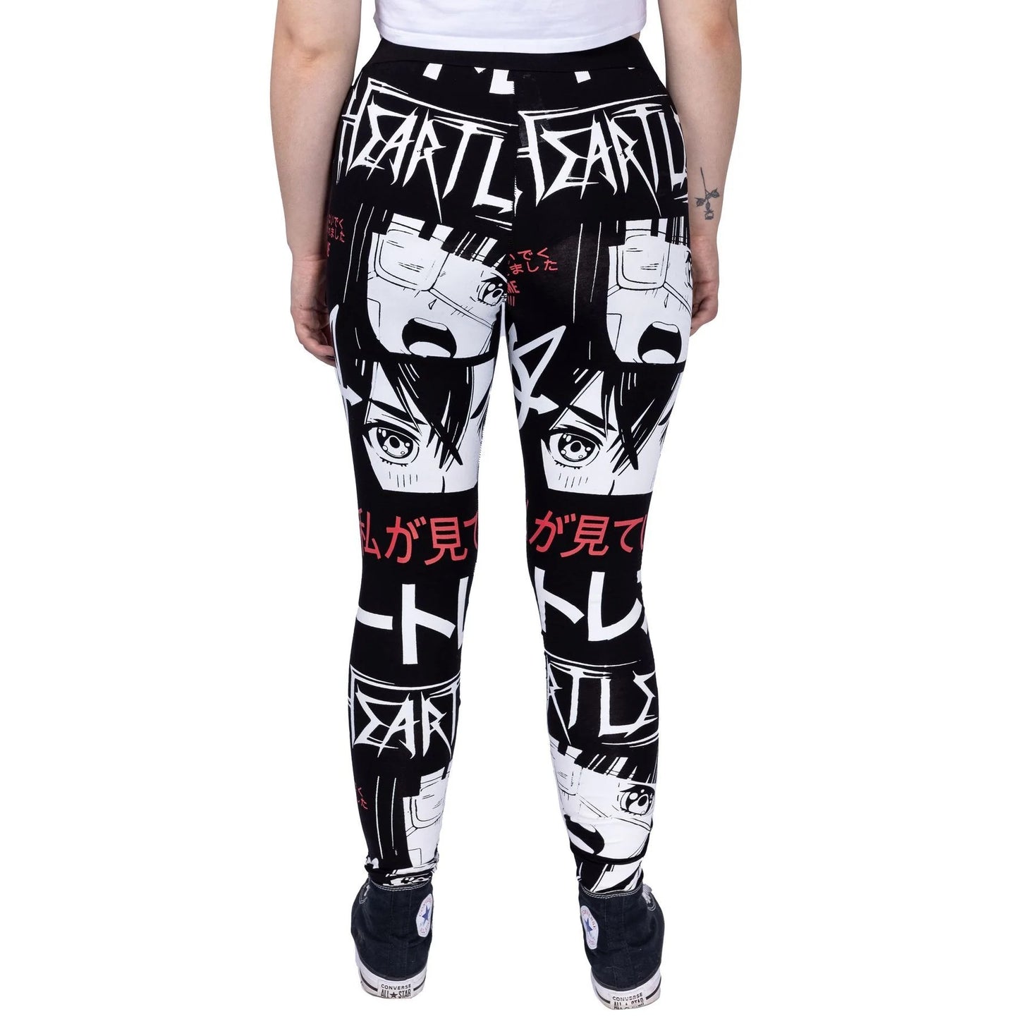 Gothic Anime Leggings I'm Lost – Heartless schwarz-rot