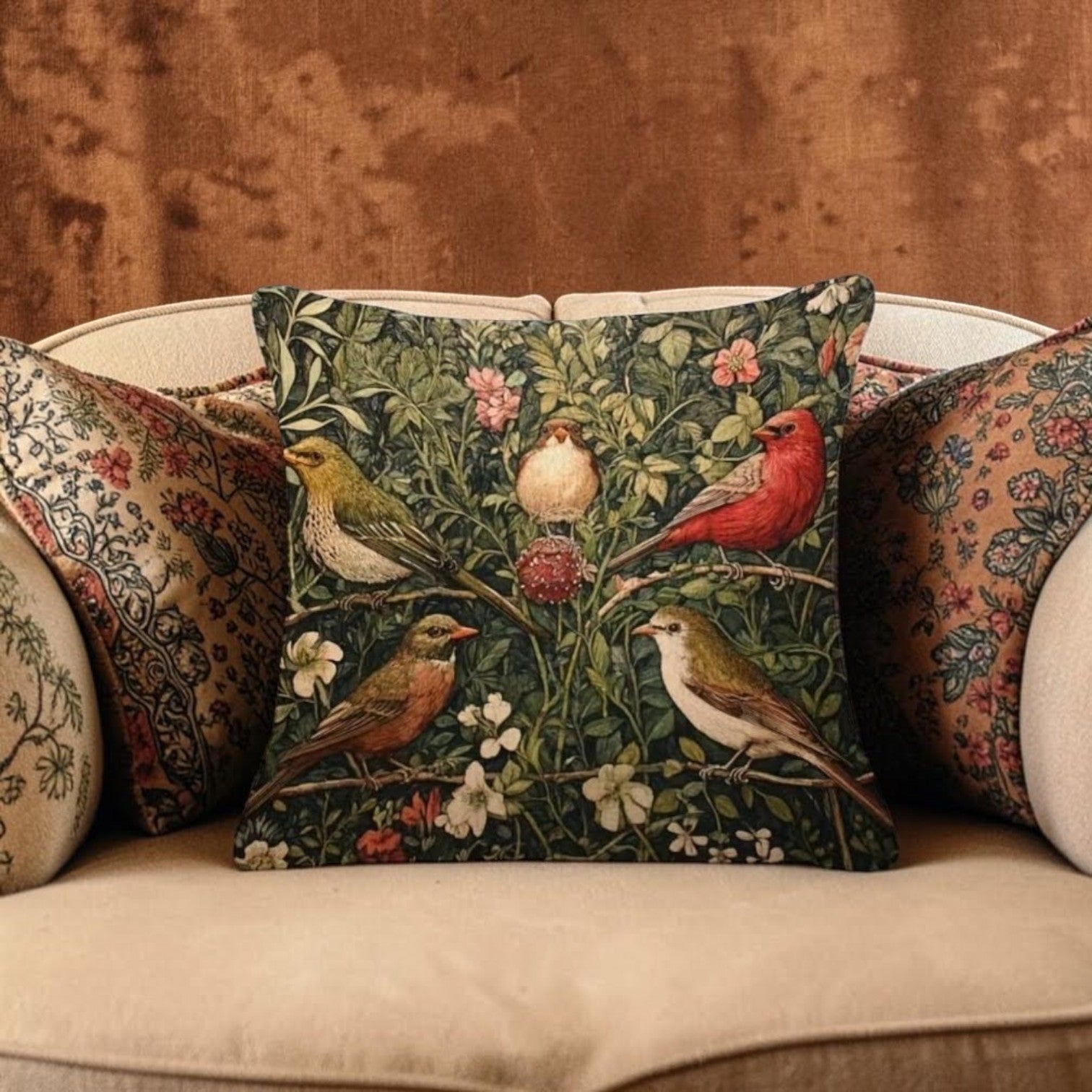 Dekokissen Garden Birds Vintage – Lifestyle Vintage Sofa