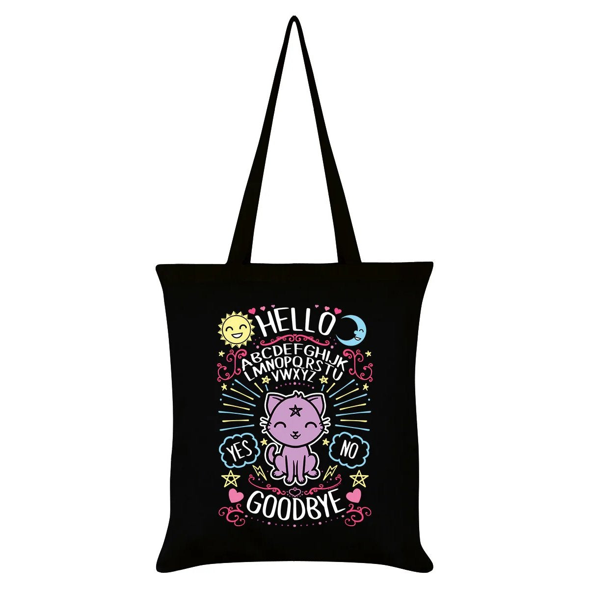 Kawaii Ouija Katze – Schwarze Stoffasche Spririt Board