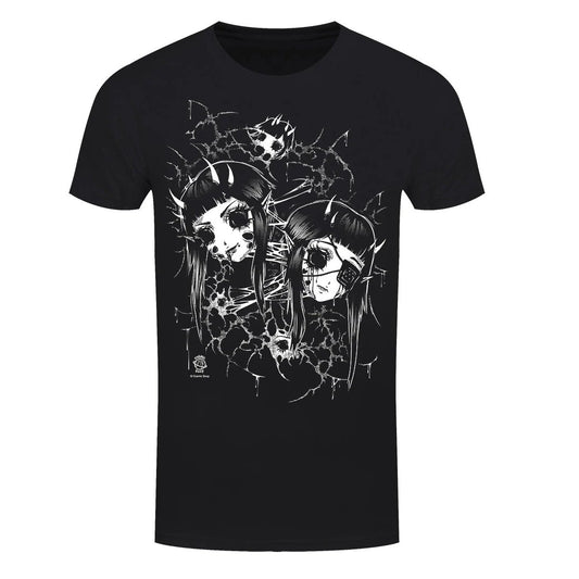 Düsteres Gothic Anime T-Shirt Horror Cosmic Boop"Split"