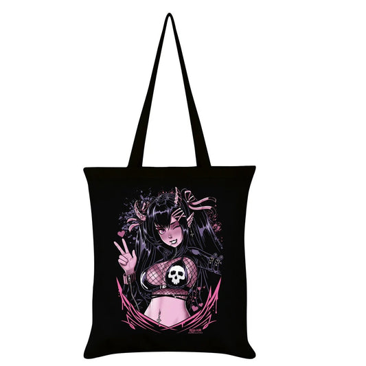 Gothic Anime Stofftasche Schultertasche Hanni in schwarz
