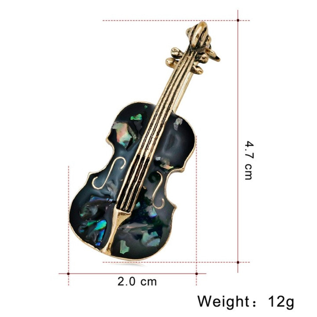 Geigen-Brosche – Maßangaben 4,7 cm × 2,0 cm, 12 g