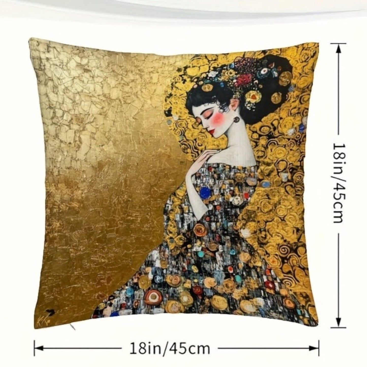 Dekokissen Golden Lady Klimt – Freisteller weiß