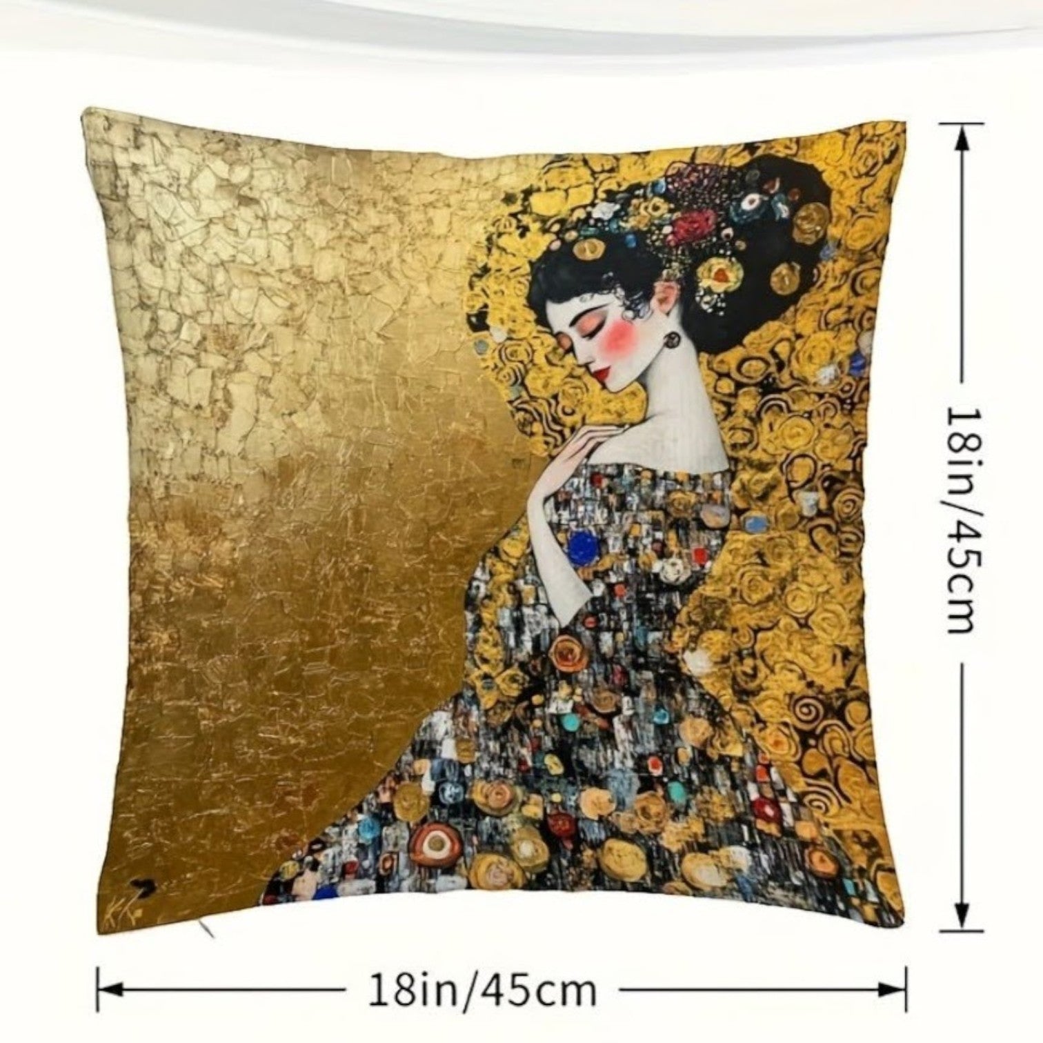 Dekokissen Golden Lady Klimt – Freisteller weiß