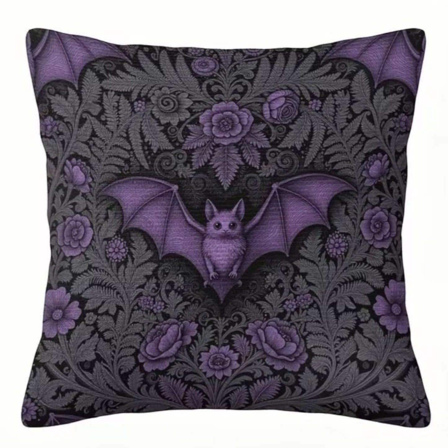 Dekokissen Gothic Bat Purple – Freisteller weiß