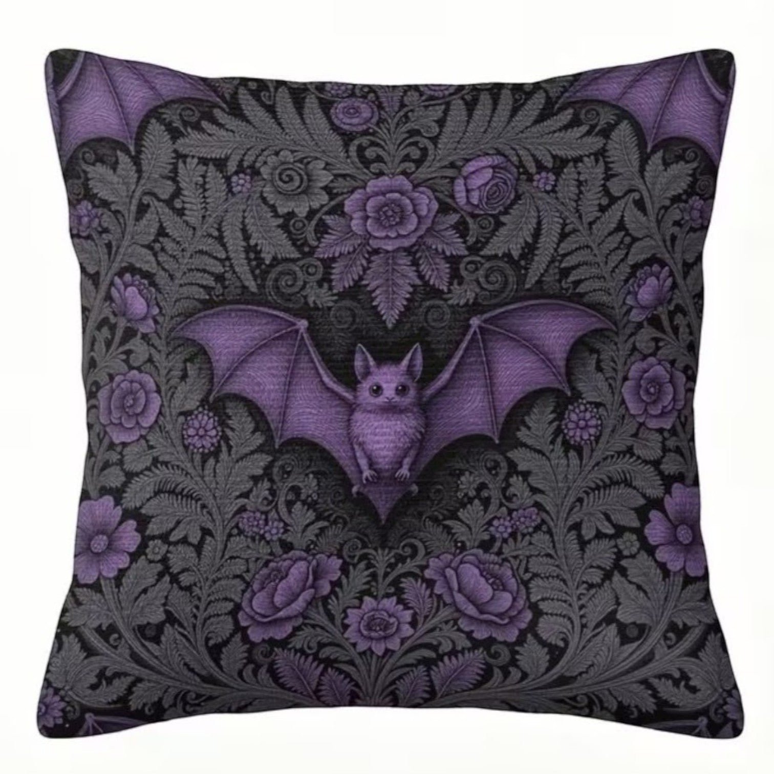 Dekokissen Gothic Bat Purple – Freisteller weiß