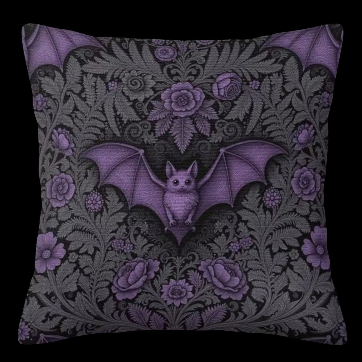 Dekokissen Gothic Bat Purple – Freisteller schwarz