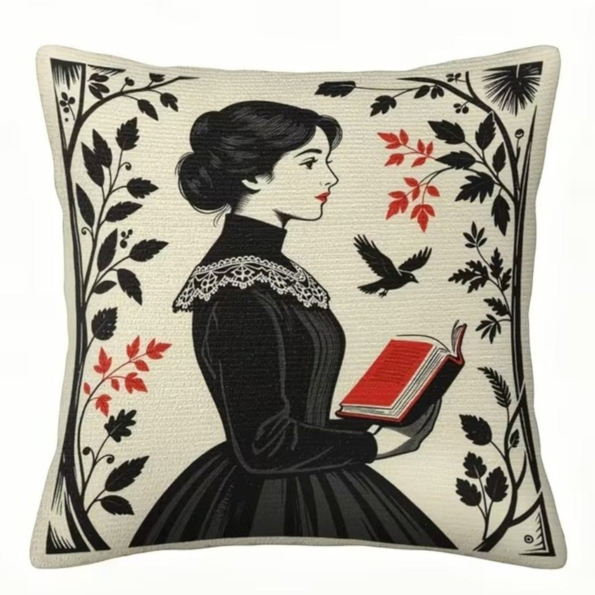 Dekokissen Victorian Reader – Freisteller weiß