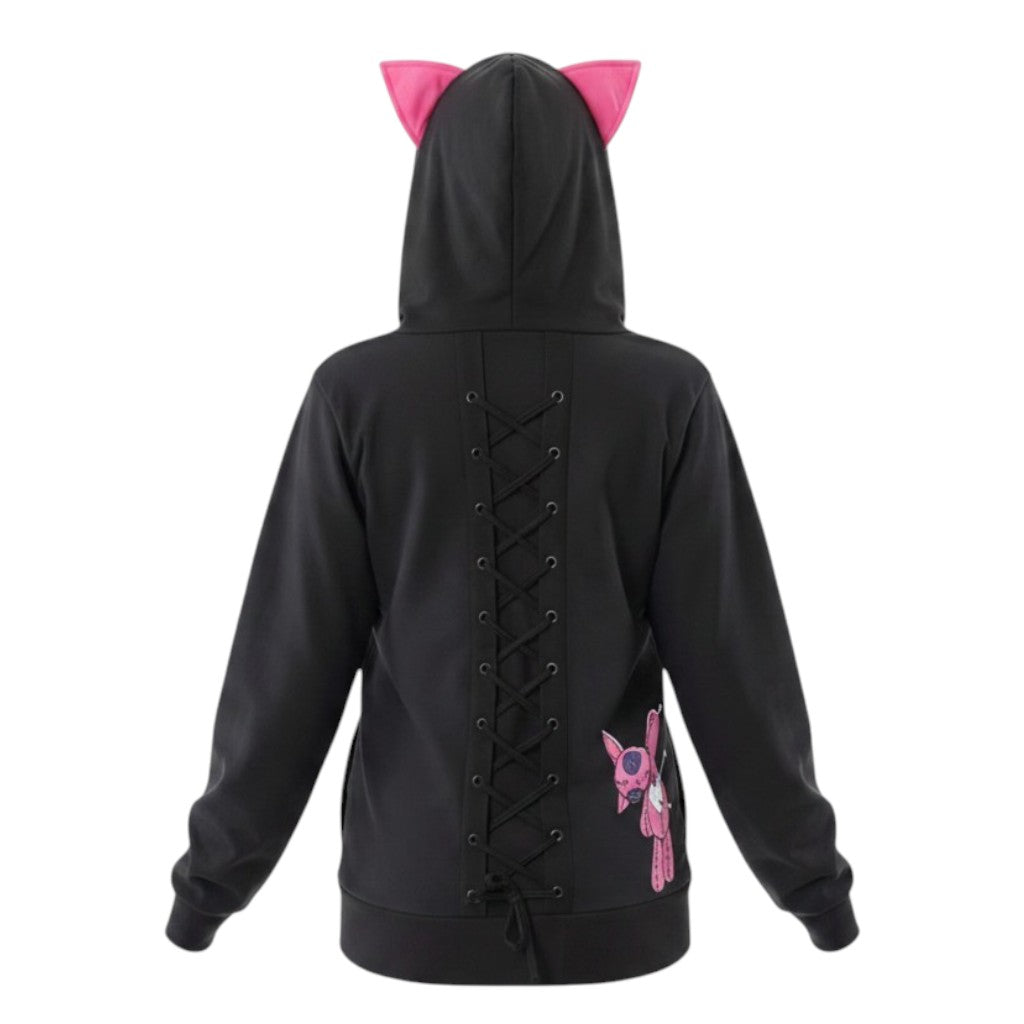 Kitty Mayhem Hood – Frontansicht Ghost Mannequin
