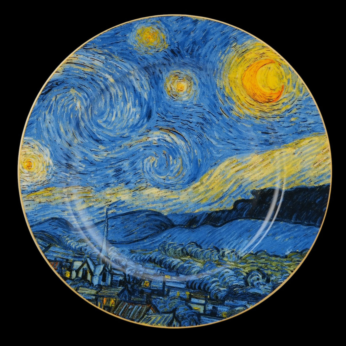 Dessertteller-Set „Sternennacht“, 2 Stück, inspiriert von Van Gogh Vintage Teller Set