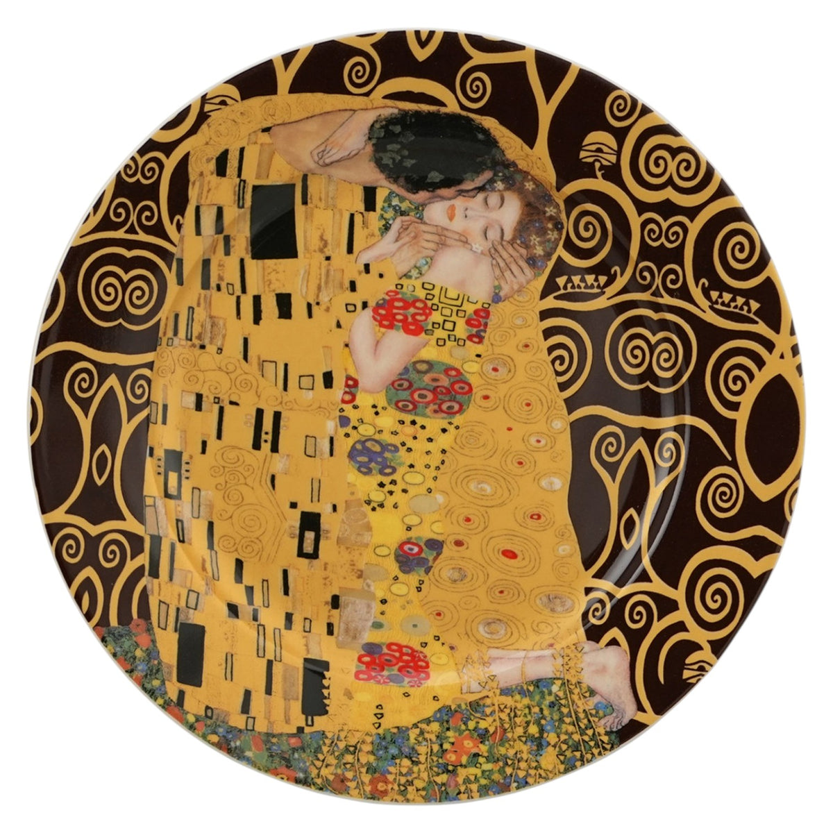 Dessertteller-Set „Der Kuss“ Braun, 2 Stück, inspiriert von Klimt vintage Duo Teller