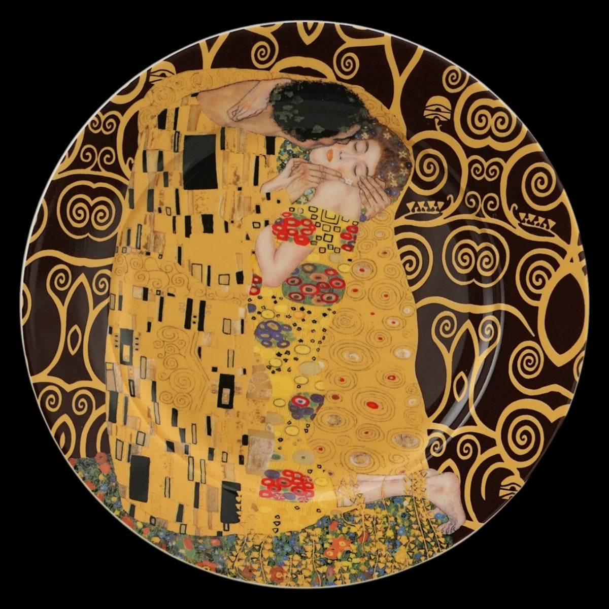 Dessertteller-Set „Der Kuss“ Braun, 2 Stück, inspiriert von Klimt vintage Duo Teller