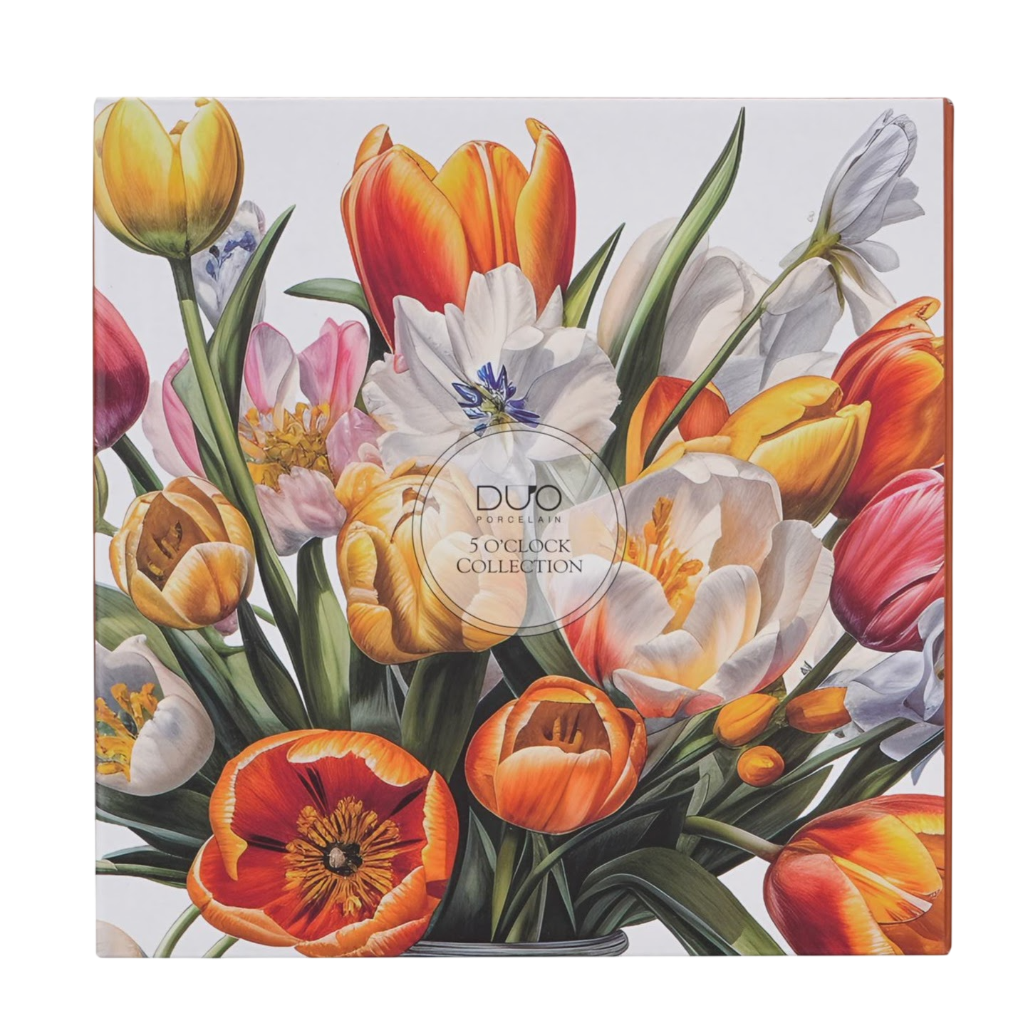 DUO Porcelain 2er-Set Dessertteller Teller Tulpen 5 O'Clock Collection