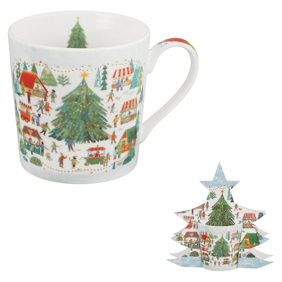 Christmas Market Weihnachtstasse in Tannenbaum-Geschenkbox Weihnachtsmarkt Tasse