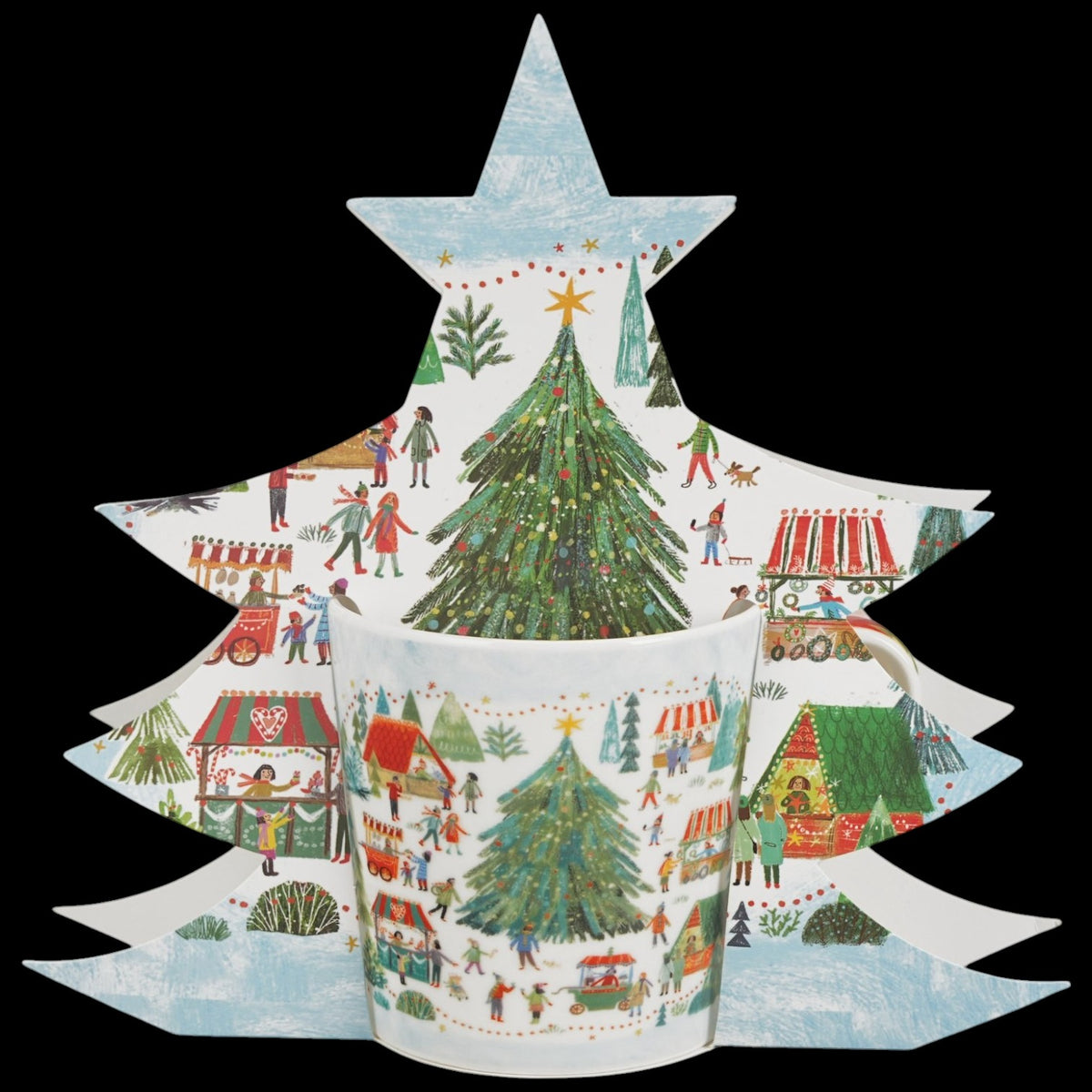 Christmas Market Weihnachtstasse in Tannenbaum-Geschenkbox Weihnachtsmarkt Tasse