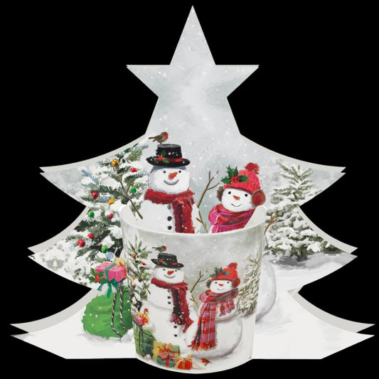 Schneemann-Weihnachtstasse „Snowman Smile“ 360 ml Kaffeebescher vintage Duo