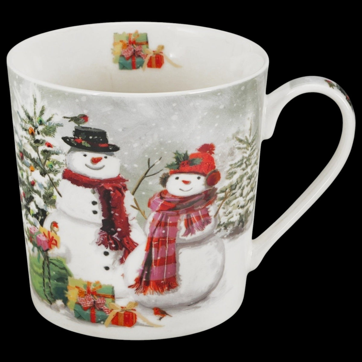 Schneemann-Weihnachtstasse „Snowman Smile“ 360 ml Kaffeebescher vintage Duo
