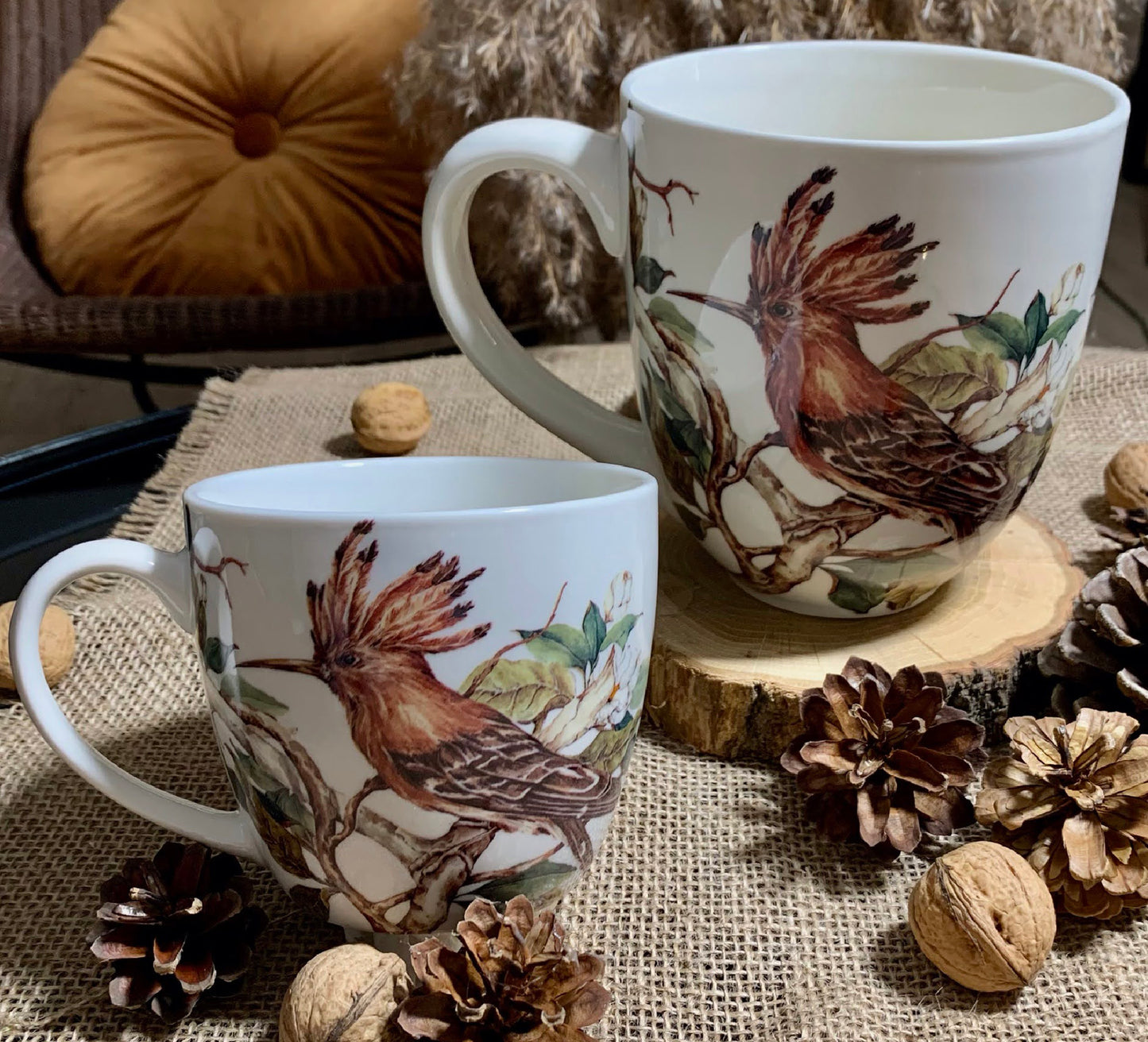 Duo Tasse Tiermotiv Wiedehopf 420 ml vintage