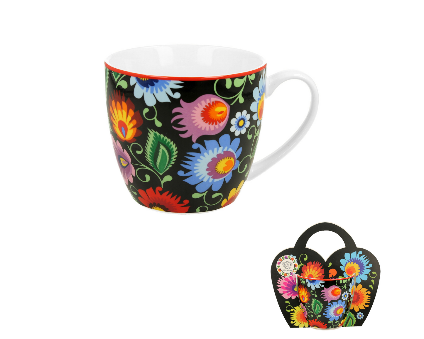 Duo Vintage Tasse Blumen mit Schenkschlaufe 460 ml Etno
