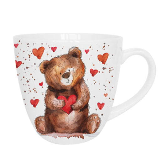 Romantische Duo Tasse Schloss Bär mit Herzen 460 ml Valentinstag