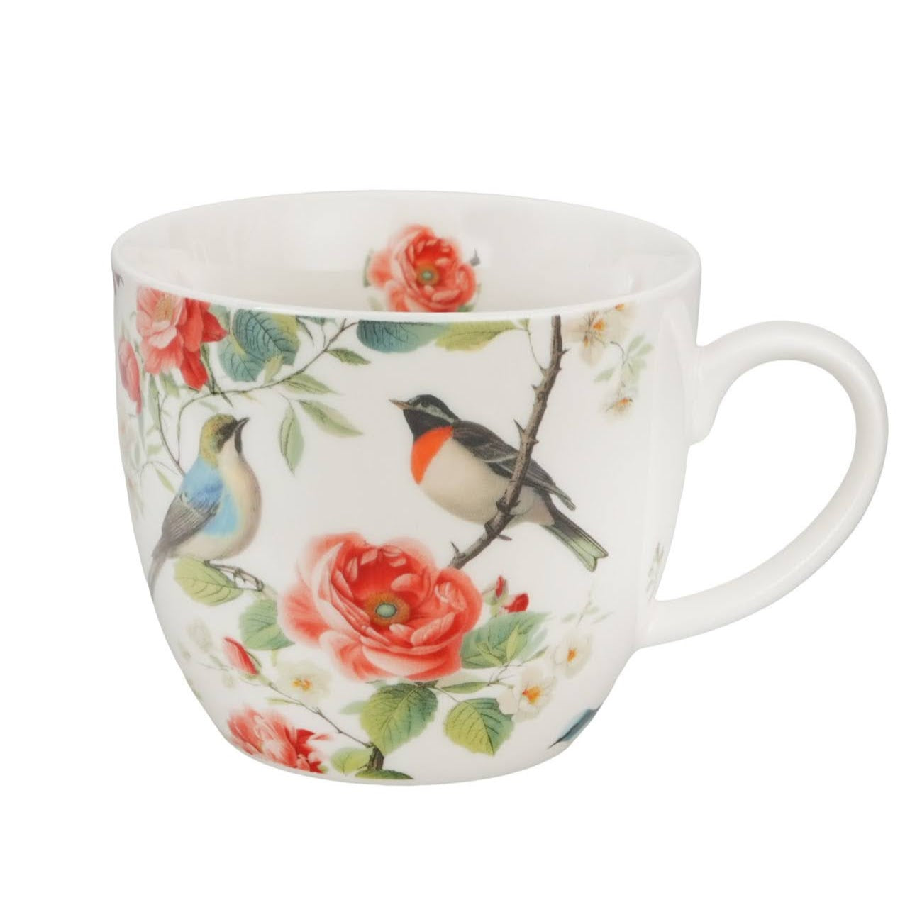 DUO Porcelain – Tasse April im Geschenkkörbchen (460 ml) Vögel