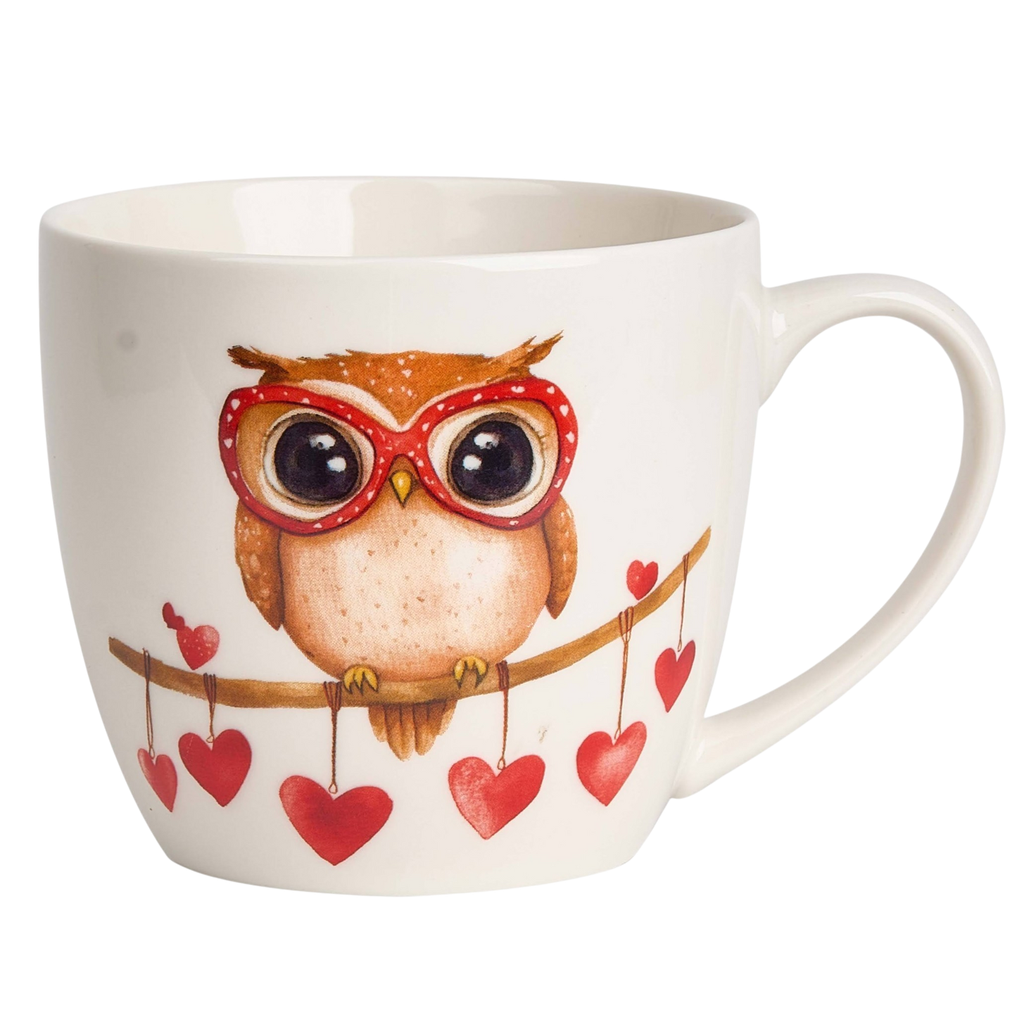 DUO Porcelain Becher Kaffeetasse Eule mit Herzen – Geschenkbox