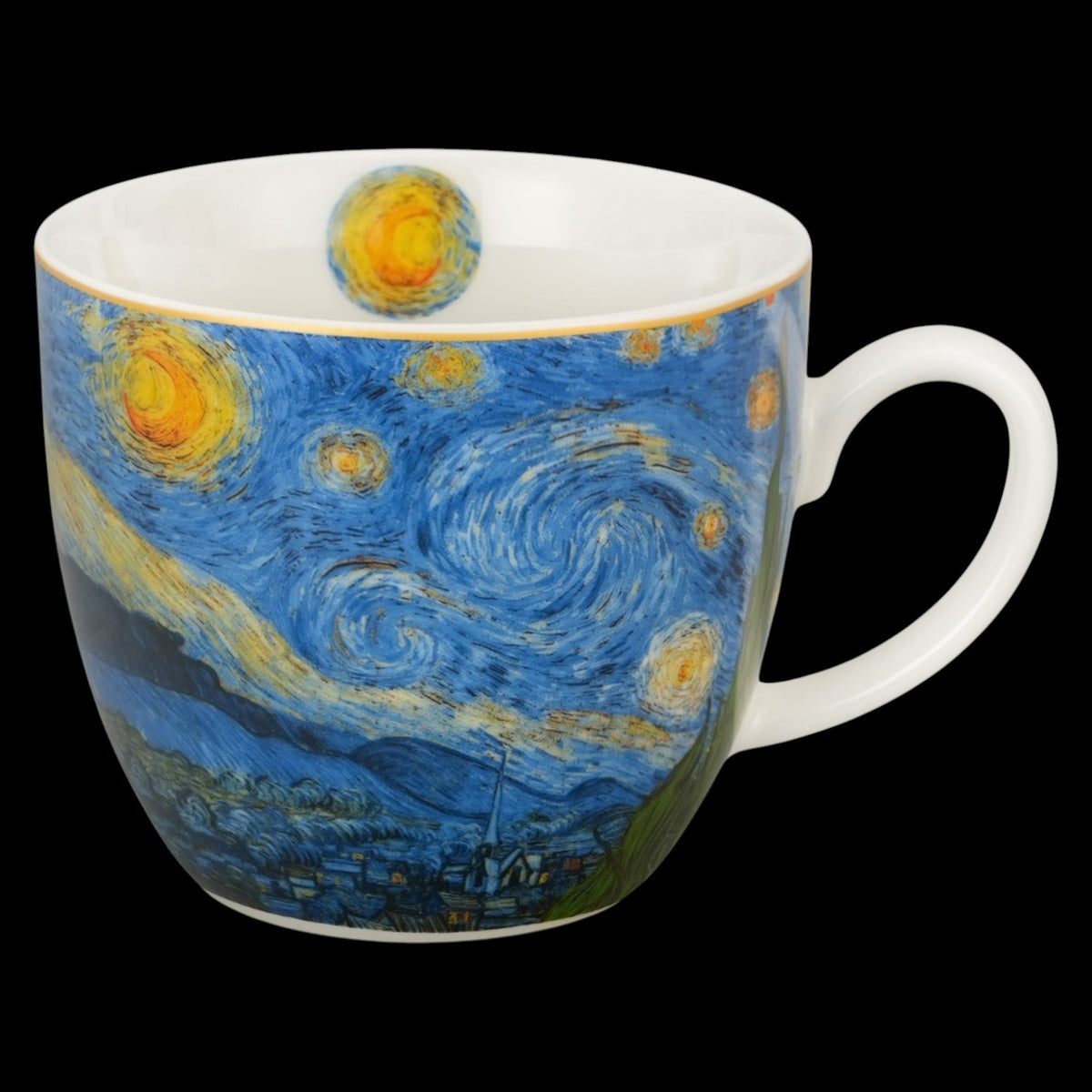 Becher „Sternennacht“ im Korb 460 ml, inspiriert von Van Gogh Vintage Duo Tasse