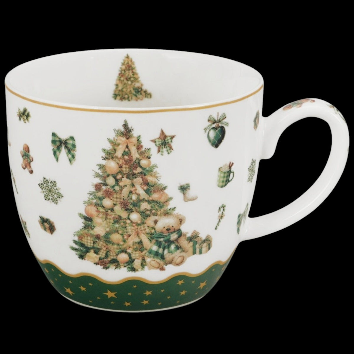 Tree Sparkle Vintage-Weihnachtstasse 460 ml mit Teddybär Weihnachtsbaum Kaffeebecher