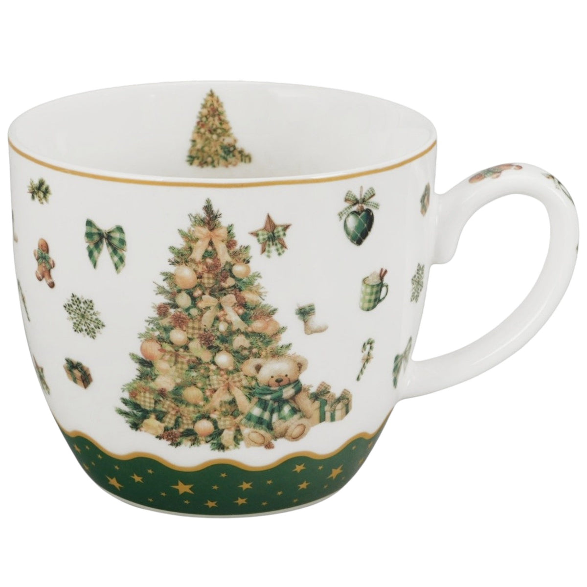 Tree Sparkle Vintage-Weihnachtstasse 460 ml mit Teddybär Weihnachtsbaum Kaffeebecher