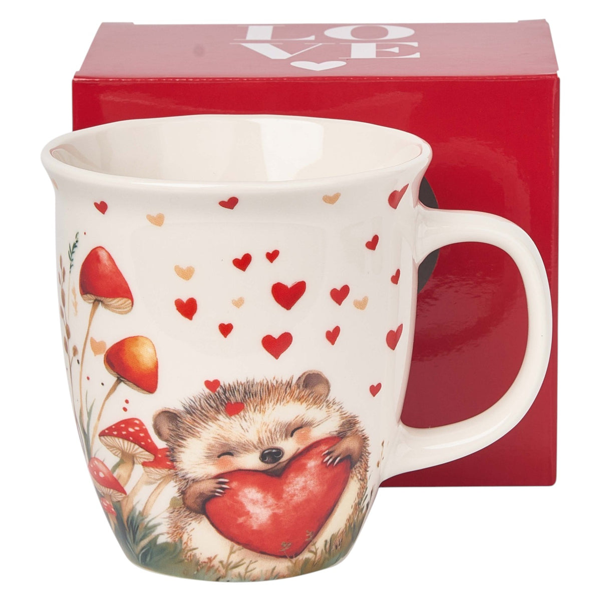 Großer Kaffeebecher „Igel mit Herz“ 650 ml im Geschenkkkarton Duo Tasse