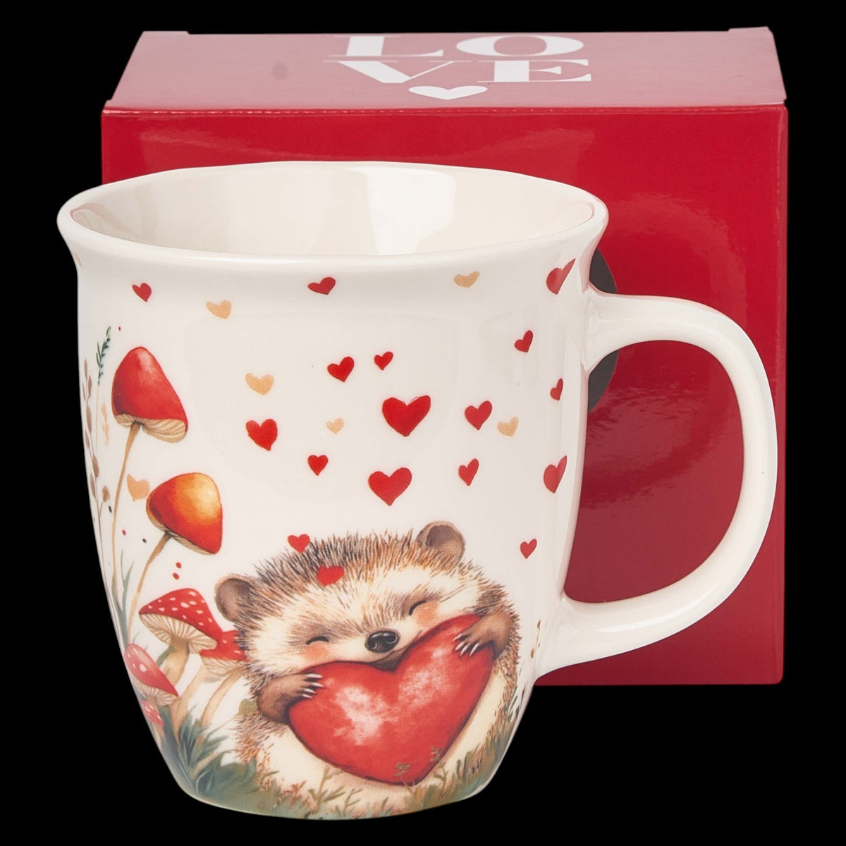 Großer Kaffeebecher „Igel mit Herz“ 650 ml im Geschenkkkarton Duo Tasse