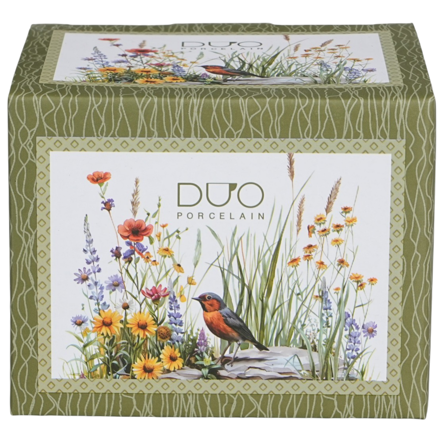 DUO Faßbecher Tasse Juli Rotkehlchen & Wildblumen 430ml Vögel