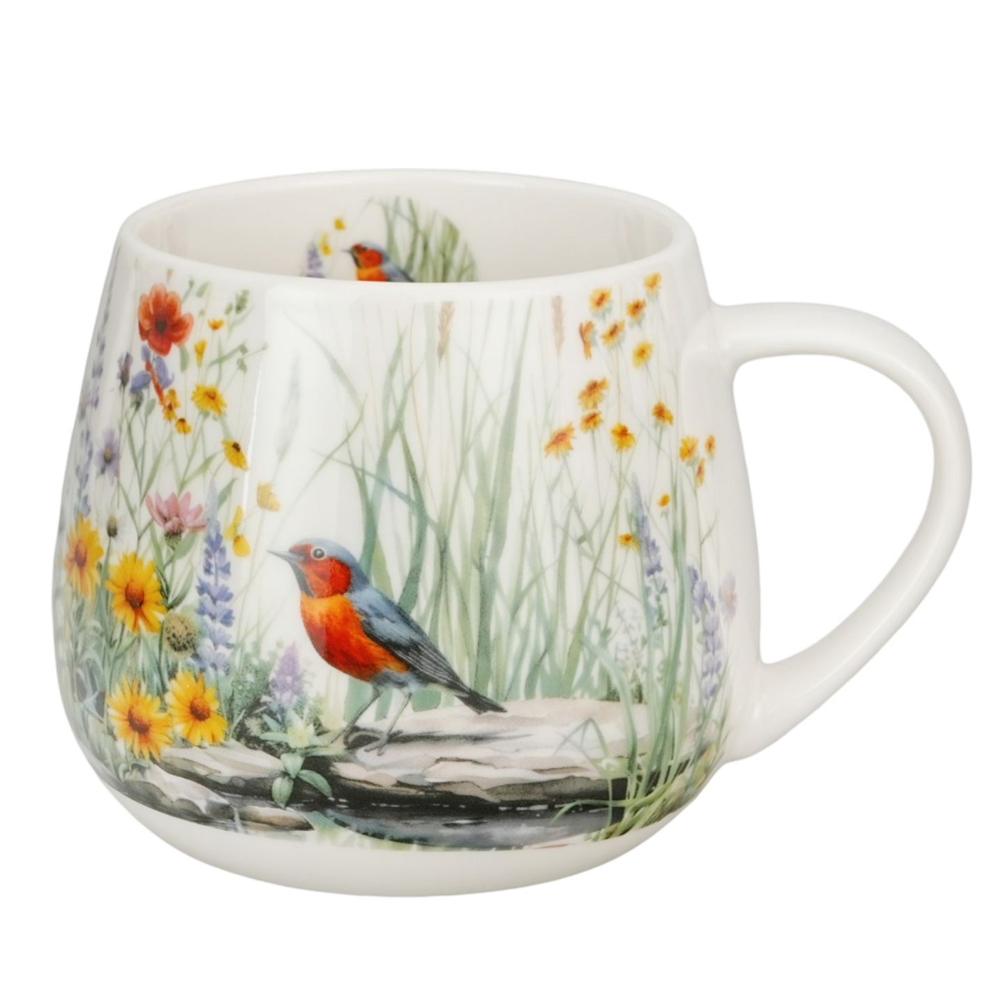 DUO Faßbecher Tasse Juli Rotkehlchen & Wildblumen 430ml Vögel
