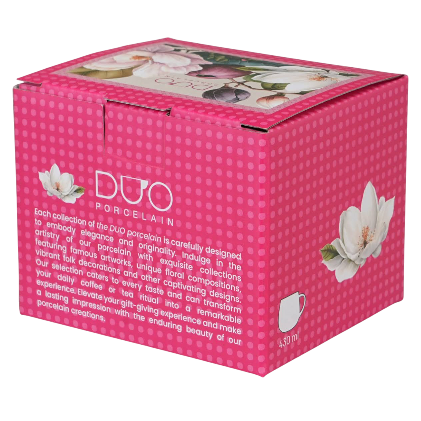 Duo Porcelain romantischer Bluem Becher Tasse Magnolie 430 ml