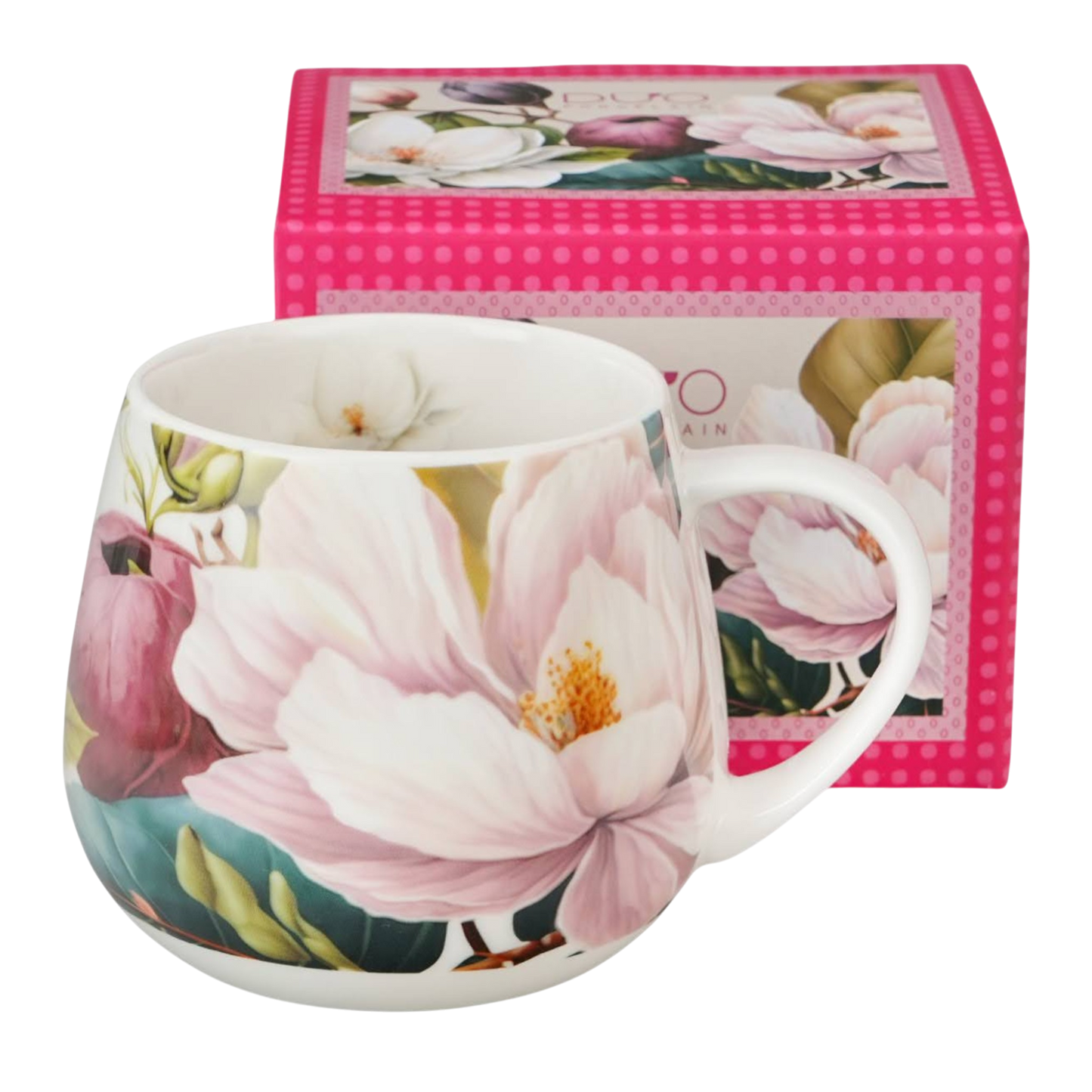 Duo Porcelain romantischer Bluem Becher Tasse Magnolie 430 ml