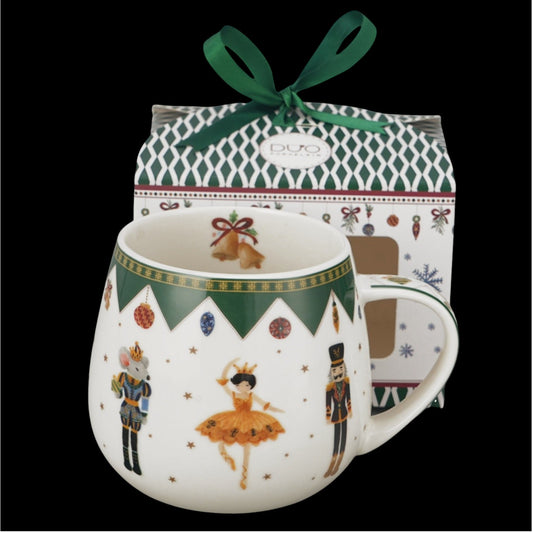 Fassbecher „Nussknacker und Tänzerin“ 430 ml Kaffeebecher Tasse vintage Weihnachten