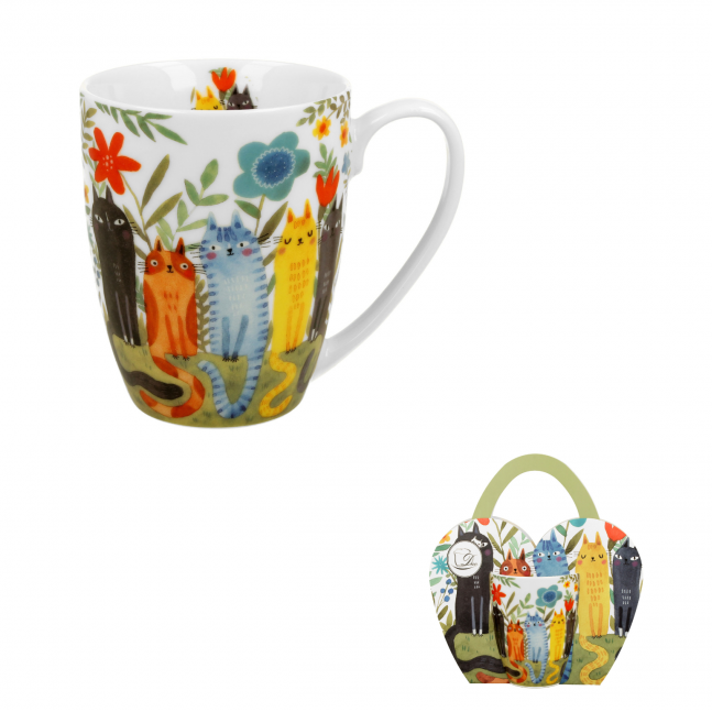 Vintage Duo Tasse Katzenwelt Katzen im Garten 320 ml