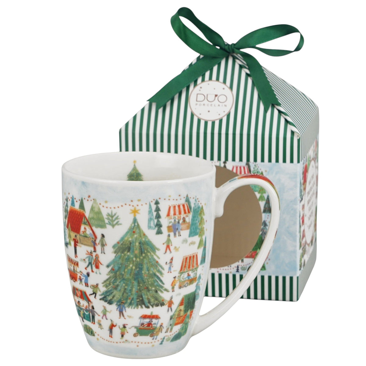 Christmas Market Porzellanbecher in Geschenkbox Weihnachtsmarkt Tasse vintage 360 ml