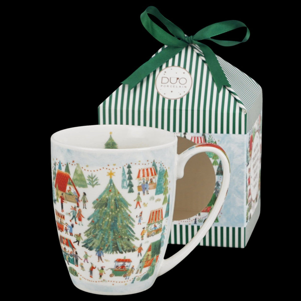 Christmas Market Porzellanbecher in Geschenkbox Weihnachtsmarkt Tasse vintage 360 ml