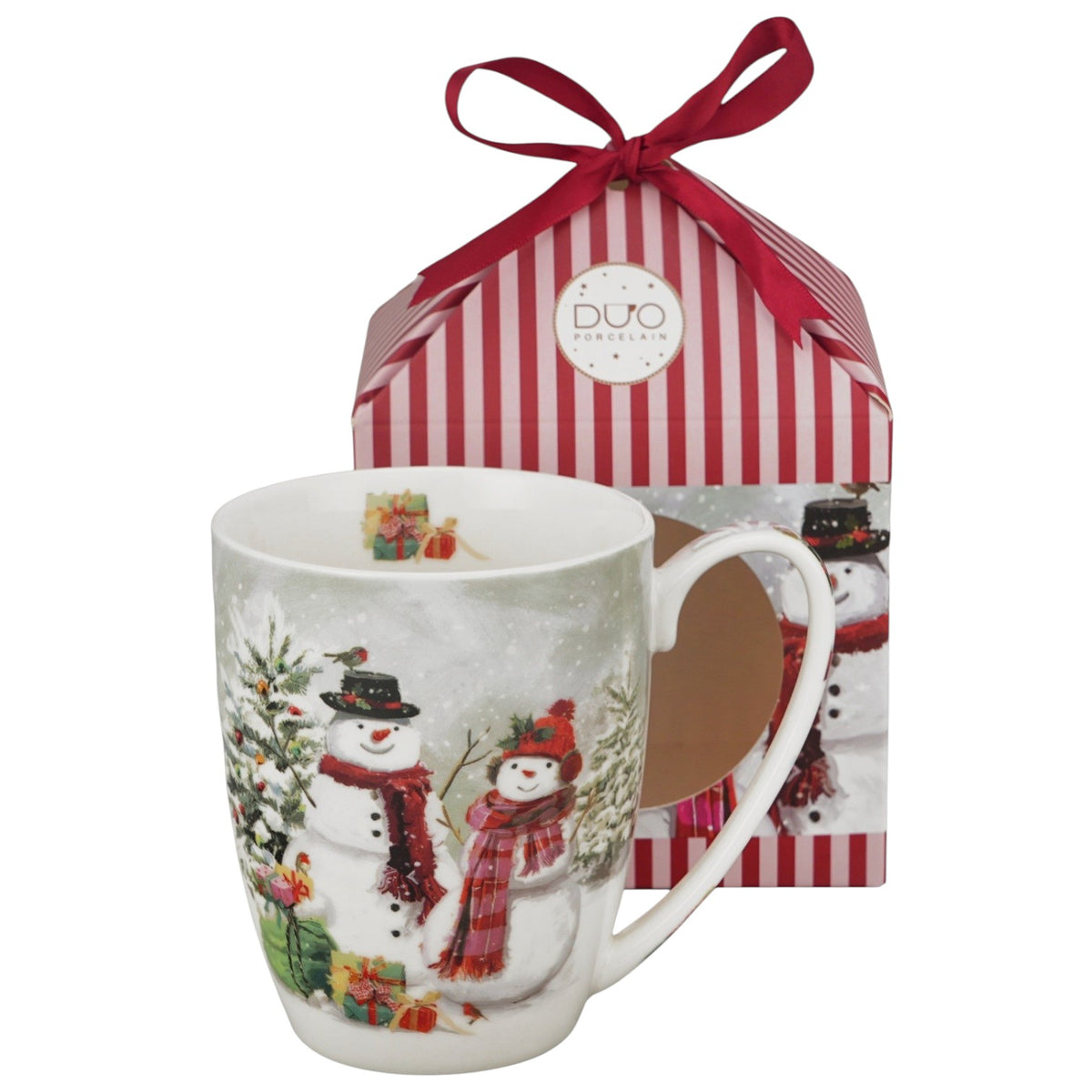 Vintage-Weihnachtstasse „Snowman Smile“ 360 ml Schneemann Kaffeebecher