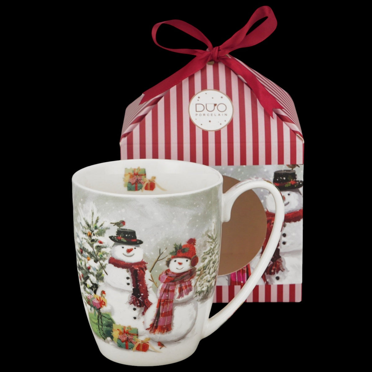Vintage-Weihnachtstasse „Snowman Smile“ 360 ml Schneemann Kaffeebecher